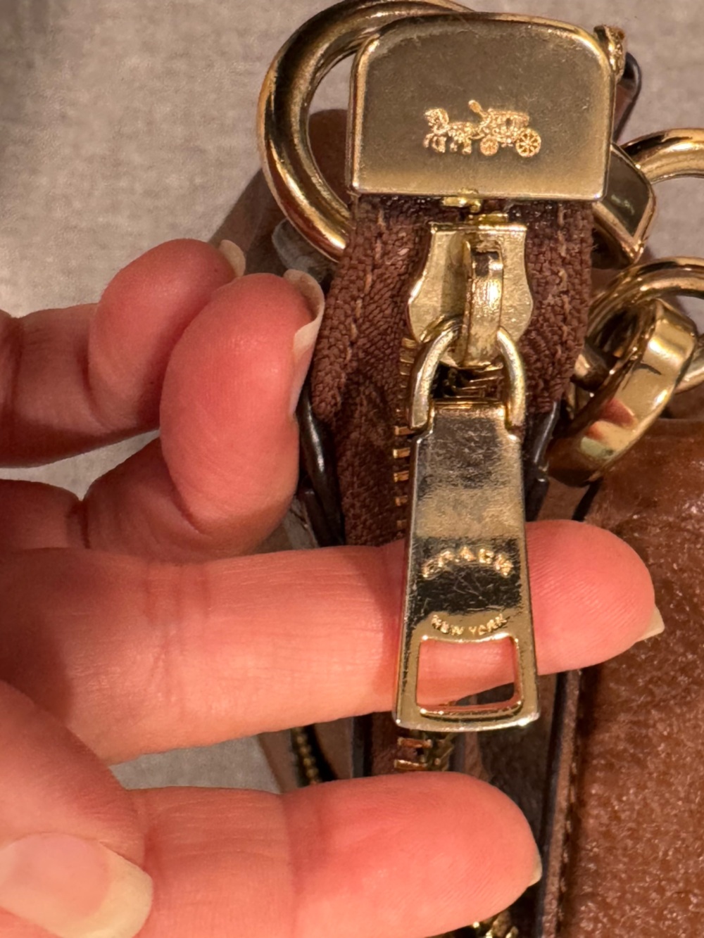 Coach Elle Brown Pebble Leather Hobo Bag - Picture 12 of 16